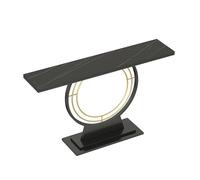 DIHRVTHC Console d’Entrée Design Minimaliste, Cadre en Métal Robuste et Plateau Effet Marbre, Idéale pour Décoration, Rangement et Couloirs Étroits(Style-b,100cm)