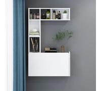 DIHRVTHC Meuble Suspendu Mural Moderne | Pour rangement de chambre et bureau compact gainde(White/l)