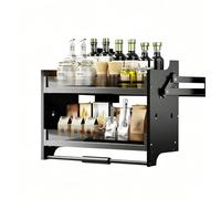 DIHRVTHC Range-épices Coulissant pour armoires murales Panier en Alliage d’Aluminium réglable avec Amortisseur, accès Facile aux Condiments, Plats et ustensiles de Cuisine(600mm)