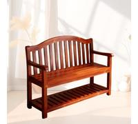 DIHRVTHC Siège de Jardin Design Tout-Temps, Traitement de Protection Contre Les Rayons UV et l'humidité, mobilier de Patio Durable, Style Contemporain pour terrasse(Walnut,100cm)