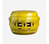 DIHRVTHC Tabouret en Céramique de Jardin Protection Coins Arrondis Anti Impact Table d Appoint pour Salon Balcon Dressing Chic Support de Fleur Rangement Siège Douche Moderne(Giallo)