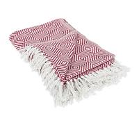 DII 100% Coton Diamant Couvre-lit à Chevrons pour intérieur/extérieur, Camping, barbecues, plages, Couverture de Tous Les Jours, Barn Red, 50 x 60 inches