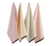 DII 100% Coton, Lavable en Machine, au Quotidien de Cuisine Basic, Ultra Absorbant, Jacquard décoratif Linge à Vaisselle 45,7 x 71,1 cm, Lot de 3 - Fleur de Lis, Harvest Stripe, 18 x 28