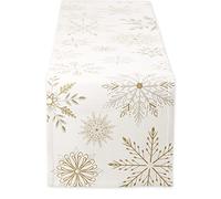 DII 100% Coton, Lavable en Machine, Chemin de Table de Cuisine imprimé pour Les fêtes, Les dîners de Noël et Les Vacances et Thanksgiving, Flocons de Neige, 14 x 72