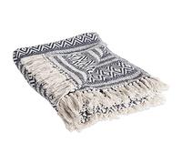DII Mondial Couvre-lit tissé à Rayures Adobe, Coton, Bleu Marine, 50x60-Inch