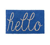 DII Antidérapant et Durable pour extérieur/intérieur - Convient aux Animaux domestiques - Fibre de Coco - Bleu - 0,6 x 0,7 m (rectangulaire)