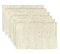 DII au Quotidien de 100% Coton Lavable en Machine Chindi Rag Set de Table, 13 par 48,3 cm, Marron, Lot de 6