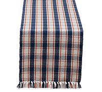 DII Autumn Farmhouse Plaid en Coton, Bleu et Orange, 33 x 50,8 cm (rectangulaire)