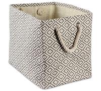 DII Bac de rangement en papier tissé, motif géométrique diamant, gris, grand format rectangulaire