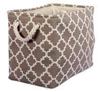 DII Bac de rangement en polyester imprimé - Grand rectangle - Treillis marron