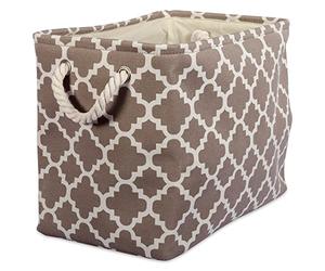 DII Bac de rangement en polyester imprimé - Grand rectangle - Treillis marron