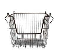 DII Bac de rangement utilitaire empilable en treillis métallique, grand rectangle, 33 x 25,4 x 27,9 cm, bronze