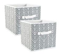 DII Bacs de rangement en tissu pour chambre d'enfant, bureau et maison, les conteneurs sont conçus pour s'adapter aux organiseurs cubiques standard (33 x 33 x 33 cm) gris à chevrons - Lot de 2
