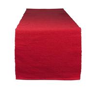 DII Basic Everyday Chemin de Table côtelé 100 % Coton, 33 x 183 cm, Rouge Tango