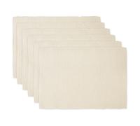 DII Basic Everyday Lot de 6 Sets de Table côtelés 100% Coton 33 x 48 cm Naturel