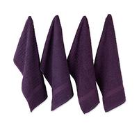 DII Lot de 4 torchons de Cuisine en Coton gaufré, Ultra absorbants, très résistants, séchage et Nettoyage, Aubergine, 38,1 x 66 cm
