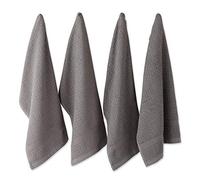 DII Basic Terry Collection Lot de 4 torchons gaufrés, 38,1 x 66 cm, Gris uni