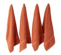 DII Basic Terry Collection Waffle Dishtowel Set, 15x26, Solid Spice, 4 Piece