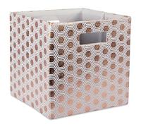 DII Boîte de rangement pliable en tissu rigide pour chambre d'enfant, bureau et maison (28 x 28 x 28 cm) - Cuivre nid d'abeille