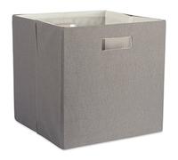 DII Boîte de rangement pliable en tissu rigide pour crèche, bureau et maison (33 x 33 x 33 cm) - Gris uni