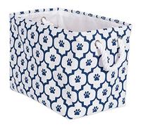 DII Bone Dry Petit rectangle pour animal domestique jouet et accessoire de rangement, 35,6 x 20,3 x 22,9 cm, pliable Panier de rangement organiseur pour décoration intérieure, jouet pour animaux, couvertures, laisses et Food-navy Lattice Patte