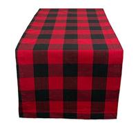 DII Buffalo Check Collection Chemin de Table Classique Farmhouse 35,6 x 182,9 cm Rouge et Noir