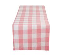 DII Buffalo Check Collection Chemin de table rustique classique, 35,6 x 182,9 cm, rose et blanc