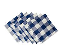 DII Buffalo Check Collection Classic Farmhouse Ensemble de Table de 6 Serviettes de Table 50,8 x 50,8 cm, Bleu Marine et crème