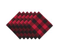 DII Buffalo Check Collection, Classic Farmhouse Napkin Set, 20x20, Red & Black, 6 Piece