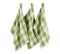 DII Buffalo Check Kitchen Collection, Classic Farmhouse Dishtowel Set, 20x30, Antique Green, 3 Piece