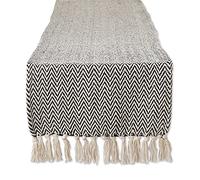 DII Chemin de Table Chevron Coton Noir 15x72