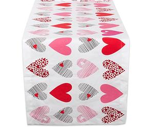 DII Chemin de Table de la Saint-Valentin - 35,6 x 182,9 cm - Collage de cœurs