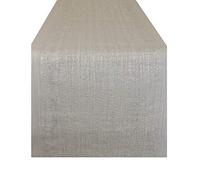 DII Chemin de table en PVC tissé intérieur/extérieur, 33 x 183 cm, gris