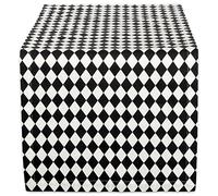 DII Chemin de Table imprimé arlequin Noir et crème 35,6 x 182,9 cm