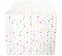 DII Chemin de Table réutilisable et Lavable en Machine, Coton, confettis Multicolores, 35,6 x 274,3 cm