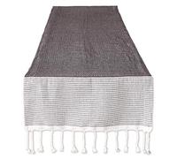 DII Chemin de Table tissé en Coton, Noir, 38,1 x 182,9 cm