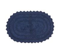 DII Collection Crochet - Tapis de Bain réversible, Petit Ovale, 43,2 x 61 cm, Bleu français