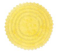 DII Collection Crochet - Tapis de Bain réversible, Rond, 70 cm de diamètre, Jaune