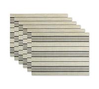 DII Collection de Table, 70% PVC, 30% Polyester, Rayures Noires de Ferme, Set de Table