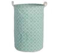 DII Coton/Polyester Cube Panier à Linge, Aqua Lattice, Laundry Hamper