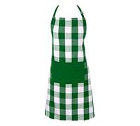 DII Cotton Adjustable Buffalo Check Plaid Apron with Pocket & Extra-Long Ties, 32 x 28 - Black & White