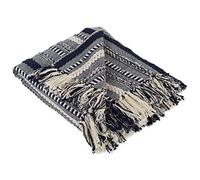DII Couvre-lit à Chevrons pour intérieur/extérieur 100% Coton Camping Barbecue plages Couverture Quotidienne - 127 x 152,4 cm, Bleu Nautique