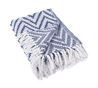 DII Couvre-lit à Chevrons pour intérieur/extérieur 100% Coton Camping Barbecue plages Couverture Quotidienne - 127 x 152,4 cm, Bleu Nautique, Nautical Blue, Large Chevron