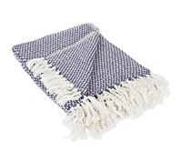 DII Couvre-lit à Chevrons pour intérieur/extérieur 100% Coton Camping Barbecue plages Couverture Quotidienne - 127 x 152,4 cm, Bleu Nautique, Nautical Blue, 50 x 60 inches
