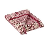 DII Couvre-lit tressé rayé 127 x 152 cm, Rouge Grange