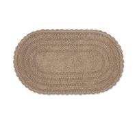 DII Crochet Collection Reversible Bath Mat, Large Oval, 21x34, Stone