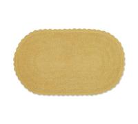 DII Crochet Collection Reversible Bath Mat, Large Oval, 21x34, Yellow