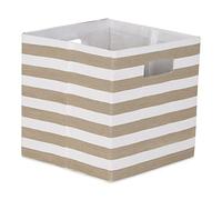 DII Cube de rangement pliable en polyester avec côtés rigides, 13 x 13 x 13 cm, couleur pierre