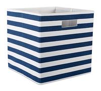 DII Cube de rangement pliable en polyester avec côtés rigides, bleu nautique, 33 x 33 x 33 cm