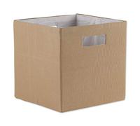 DII Cube de rangement pliable en polyester, solide, léger et durable, grand carré, 33 x 33 x 33 cm, gris pierre
